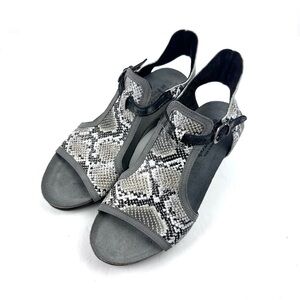 Naot Fiona Wedge Sandals 39 Snakeskin Leather Comfort Shoes Womens 8 Worn Once